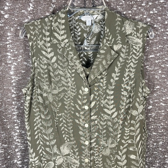 Conrad C Button Up Shirt and Pants Plants Herb Floral 2 Piece Set Size 10 - Picture 2 of 15